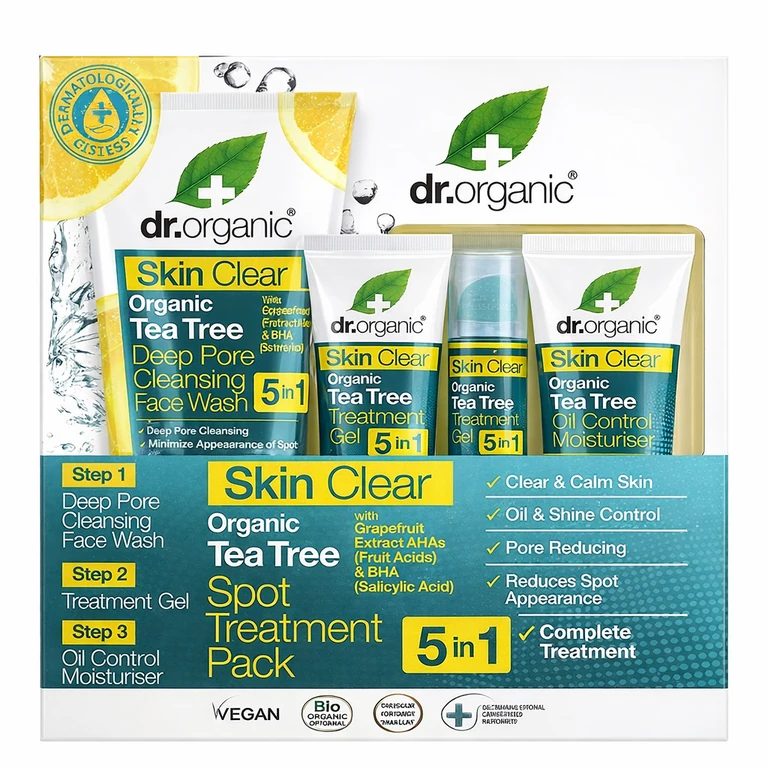 Dr Organic Skin Clear Organic Tea Tree Spot Treatment Pack 5 in 1